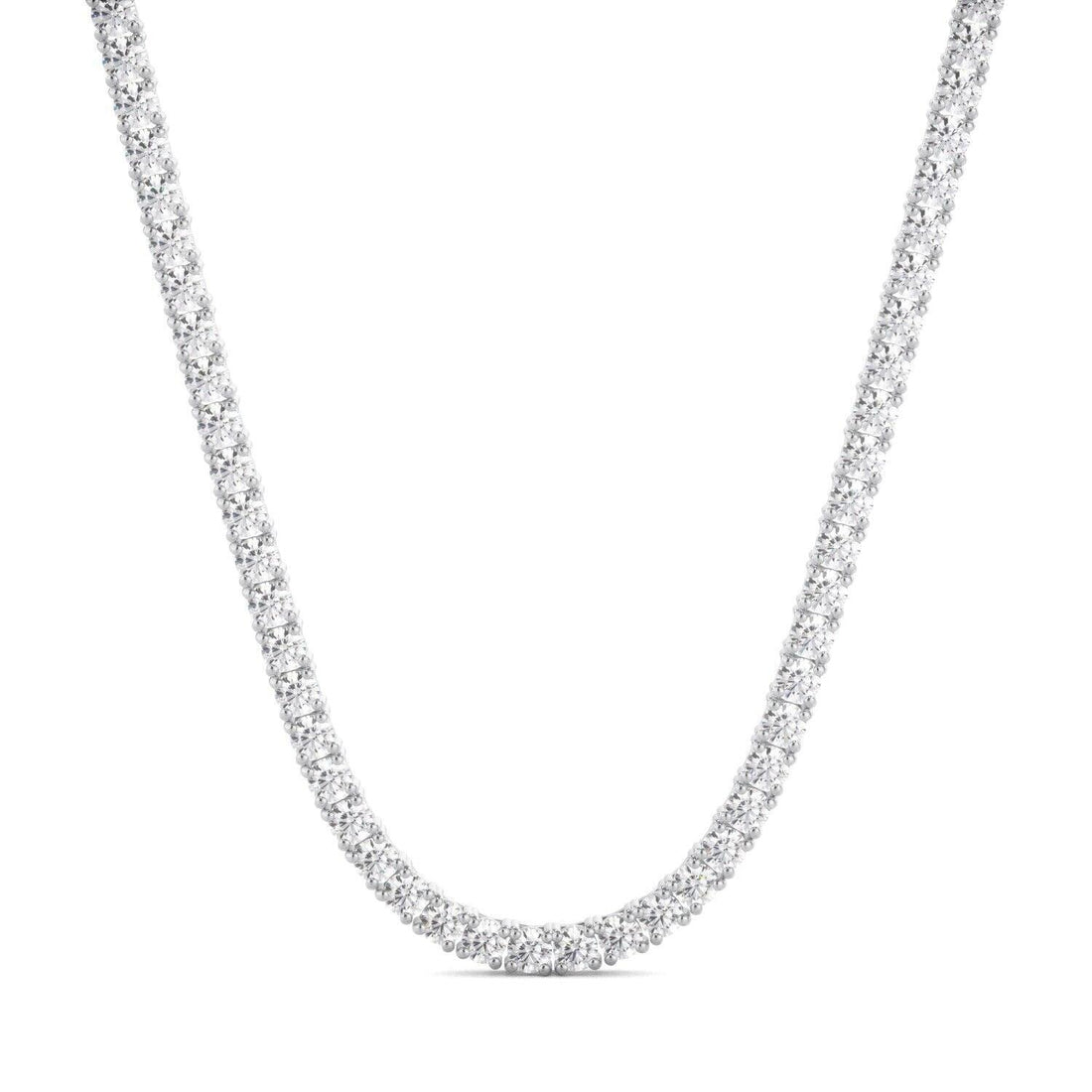 Lab Grown Diamond Tennis Necklace D-E VS1-VS2 14K White Gold 6.64ct t/w 4-Prong