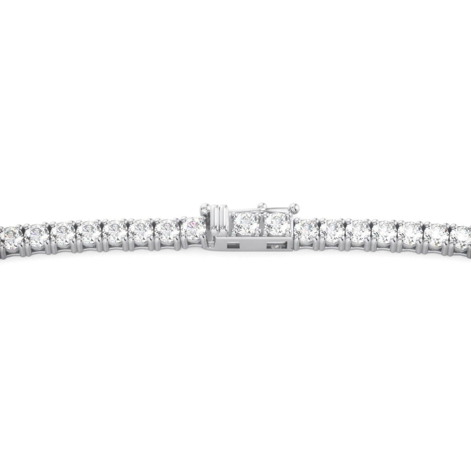 Lab Grown Diamond Tennis Necklace D-E VS1-VS2 14K White Gold 6.64ct t/w 4-Prong