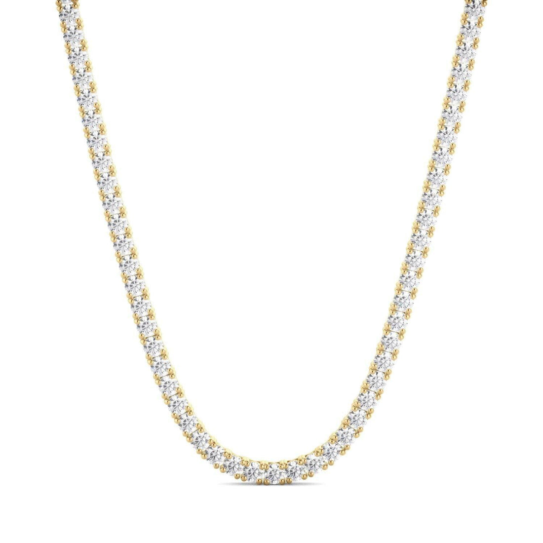 Lab Grown Diamond Tennis Necklace D-E VS1-VS2 14K Yellow Gold 5.92ct t/w 4-Prong