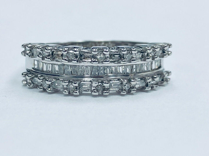 10K White Gold Diamond Cocktail Ring 0.5 Carat White Diamonds