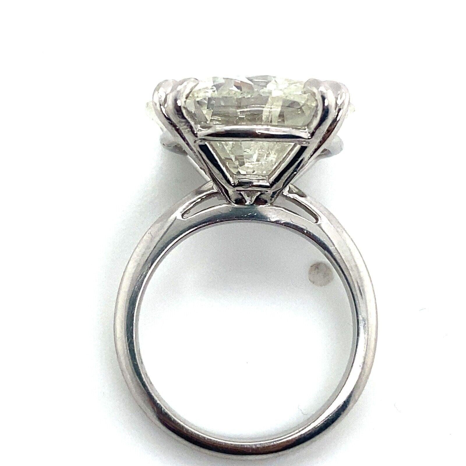 Natural 14.26ct Round Cut Diamond Solitaire Engagement 14K W/G Ring I SI3