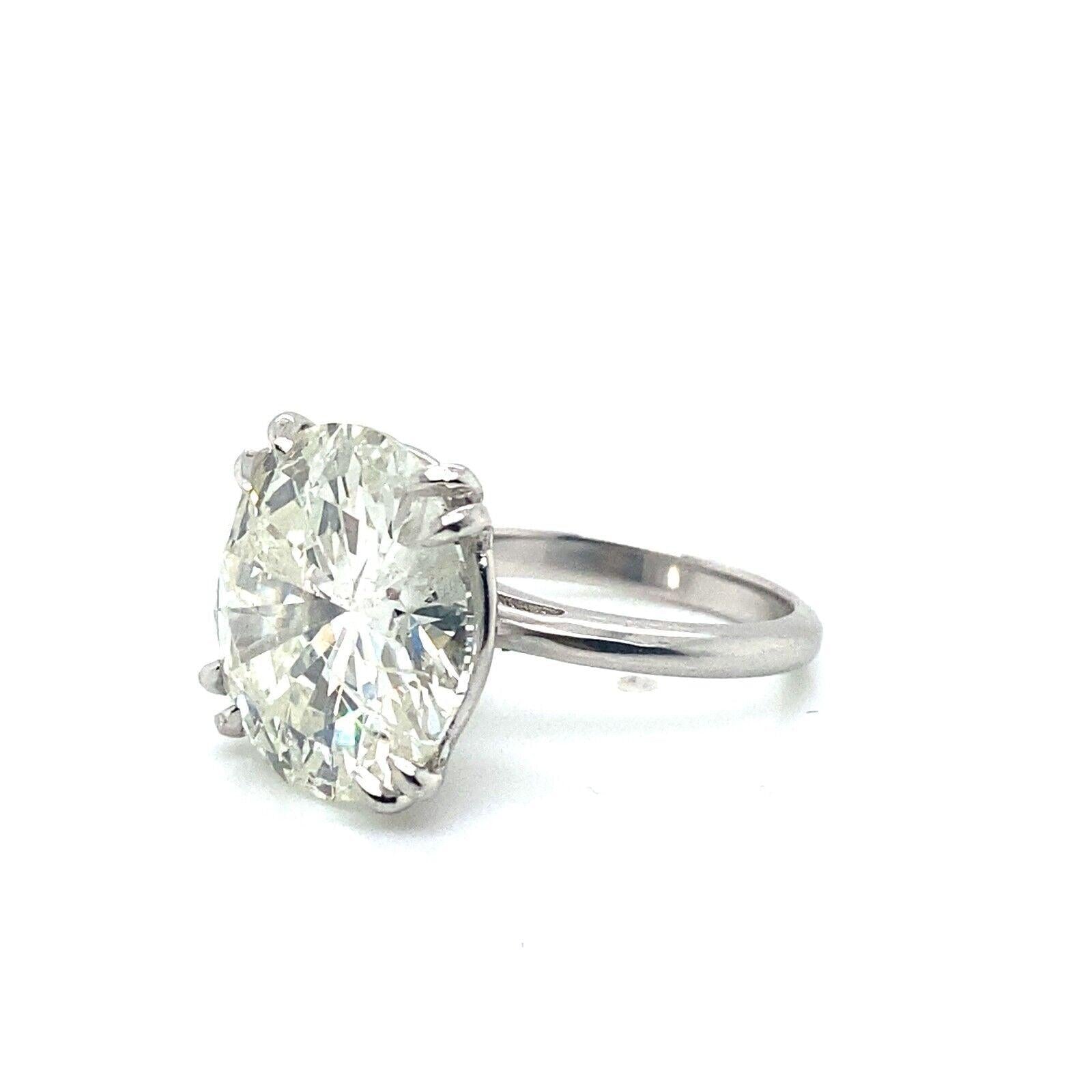 Natural 14.26ct Round Cut Diamond Solitaire Engagement 14K W/G Ring I SI3