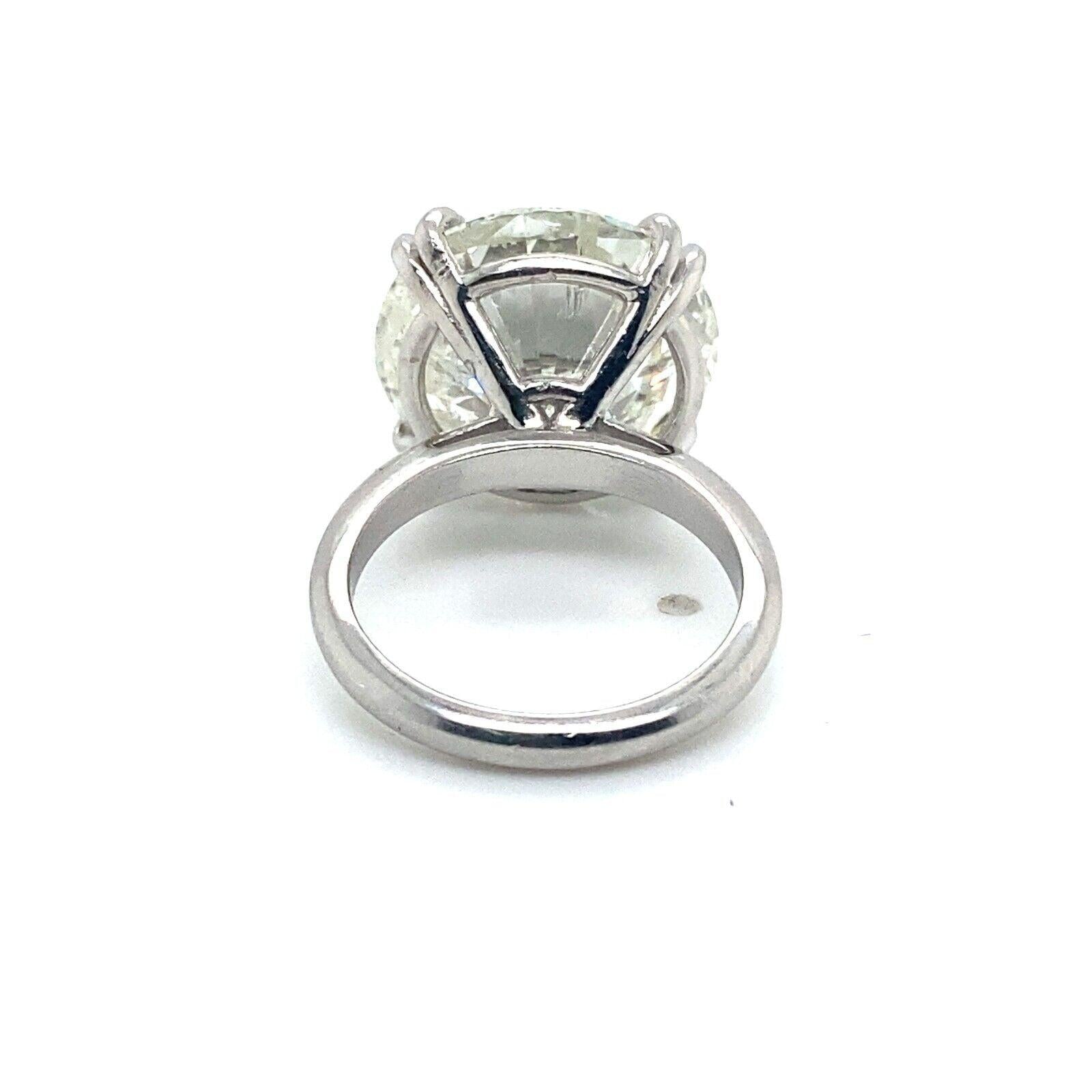 Natural 14.26ct Round Cut Diamond Solitaire Engagement 14K W/G Ring I SI3
