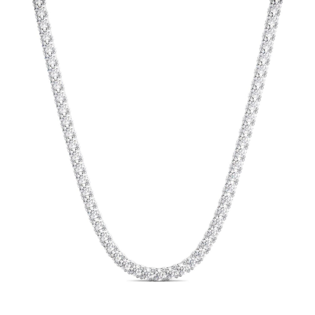 Natural 18" Diamond Tennis Necklace G-H SI2 14K White Gold 14.87ct t/w 4 Prong