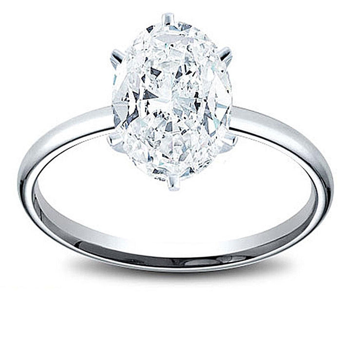 Natural 5.37ct Oval Cut Diamond Solitaire 14K W/G Engagement Ring F /VVS1