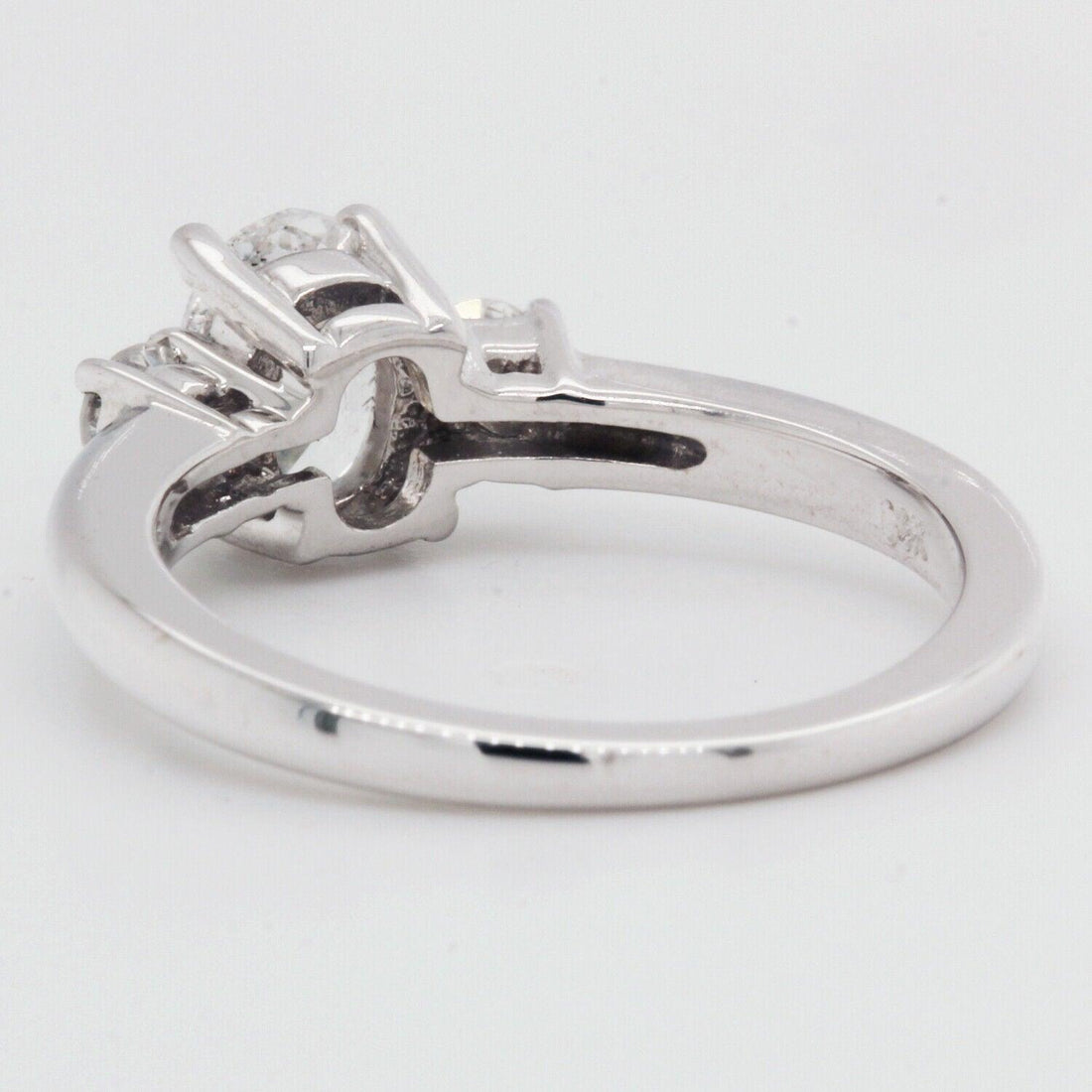 Natural Oval Engagement Ring Clarity Enhanced 1.24ct TCW 14 K White Gold