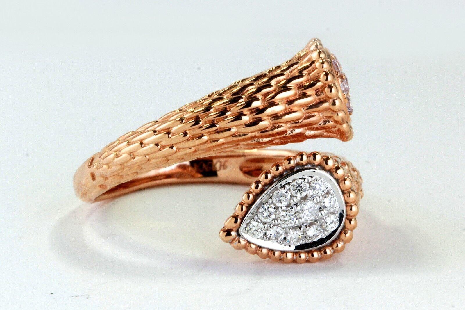 Natural Pink and white diamond 0.27 total carat weight Cocktail Ring in 18k