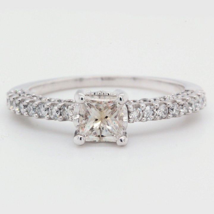Natural Princess Cut Diamond Engagement Ring Clarity Enhanced 1.01ct t/w 14K