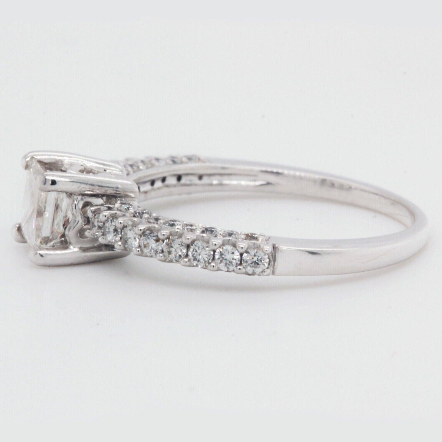 Natural Princess Cut Diamond Engagement Ring Clarity Enhanced 1.01ct t/w 14K