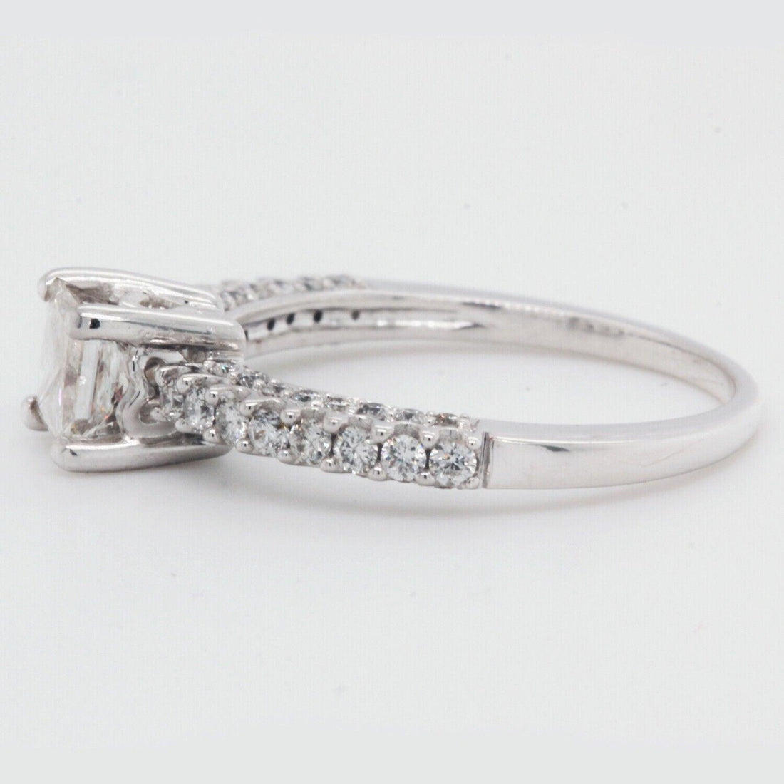 Natural Princess Cut Diamond Engagement Ring Clarity Enhanced 1.01ct t/w 14K