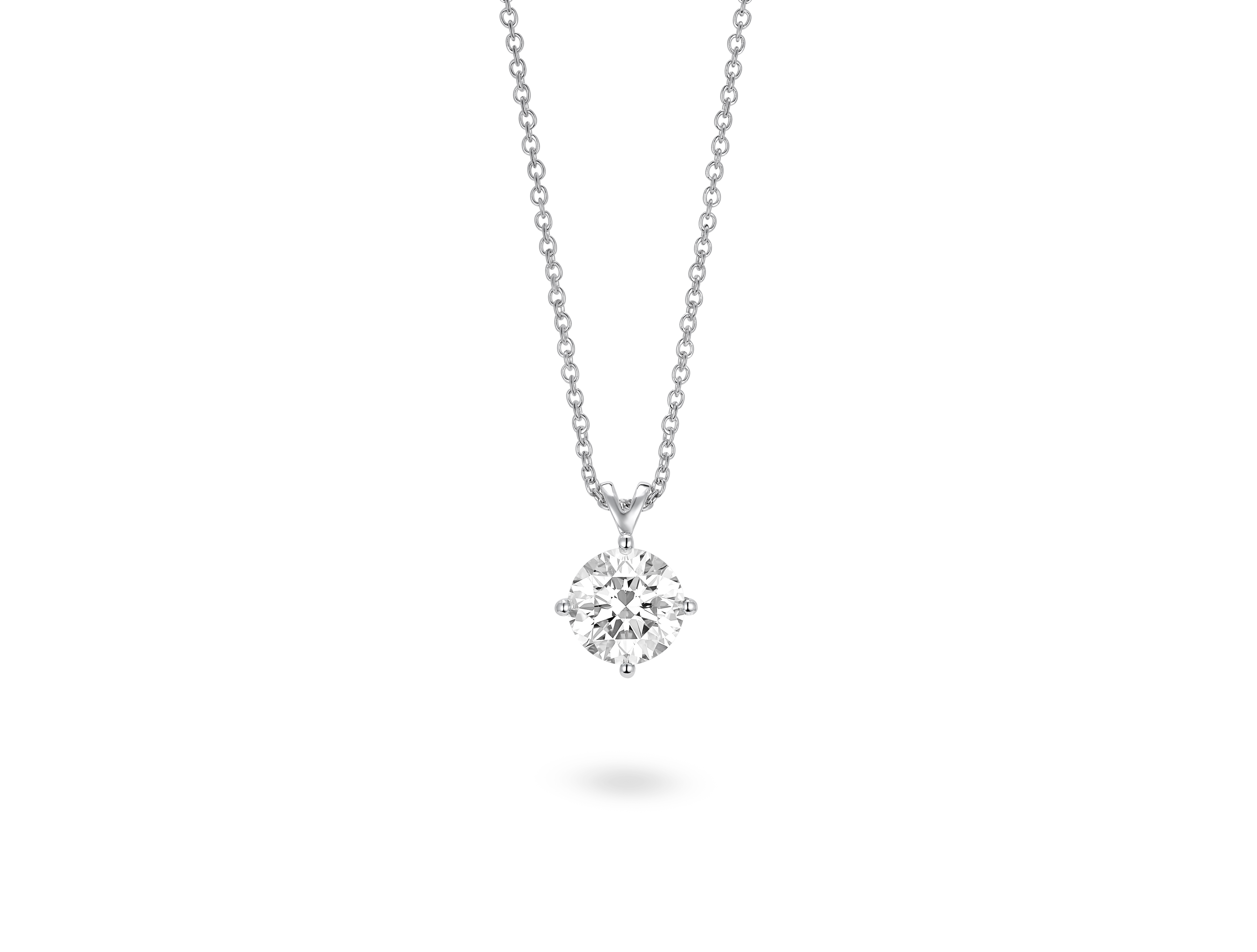 Finest Lab-Grown Diamond 1ct. Round Brilliant Solitaire Pendant | White
