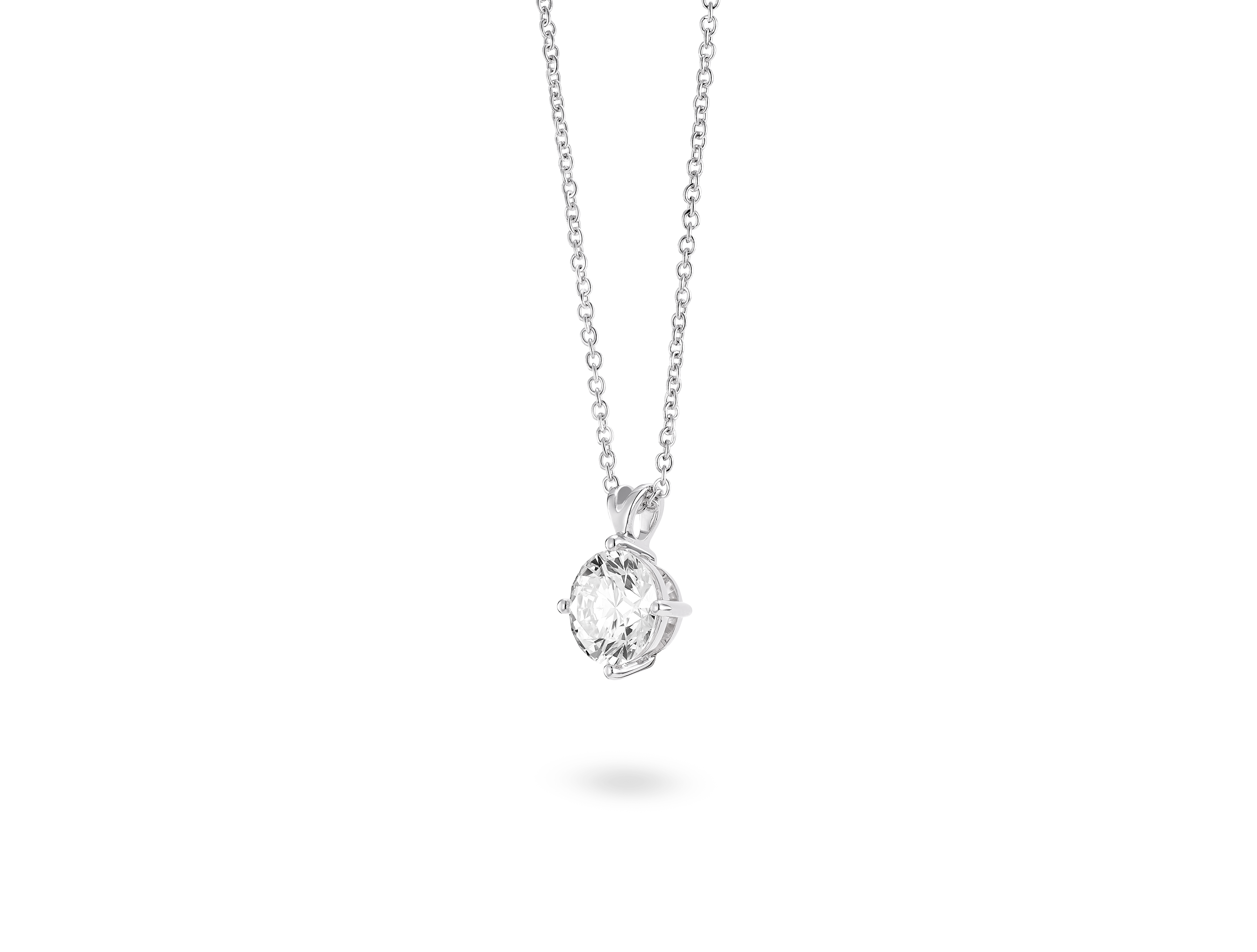 Finest Lab-Grown Diamond 1ct. Round Brilliant Solitaire Pendant | White