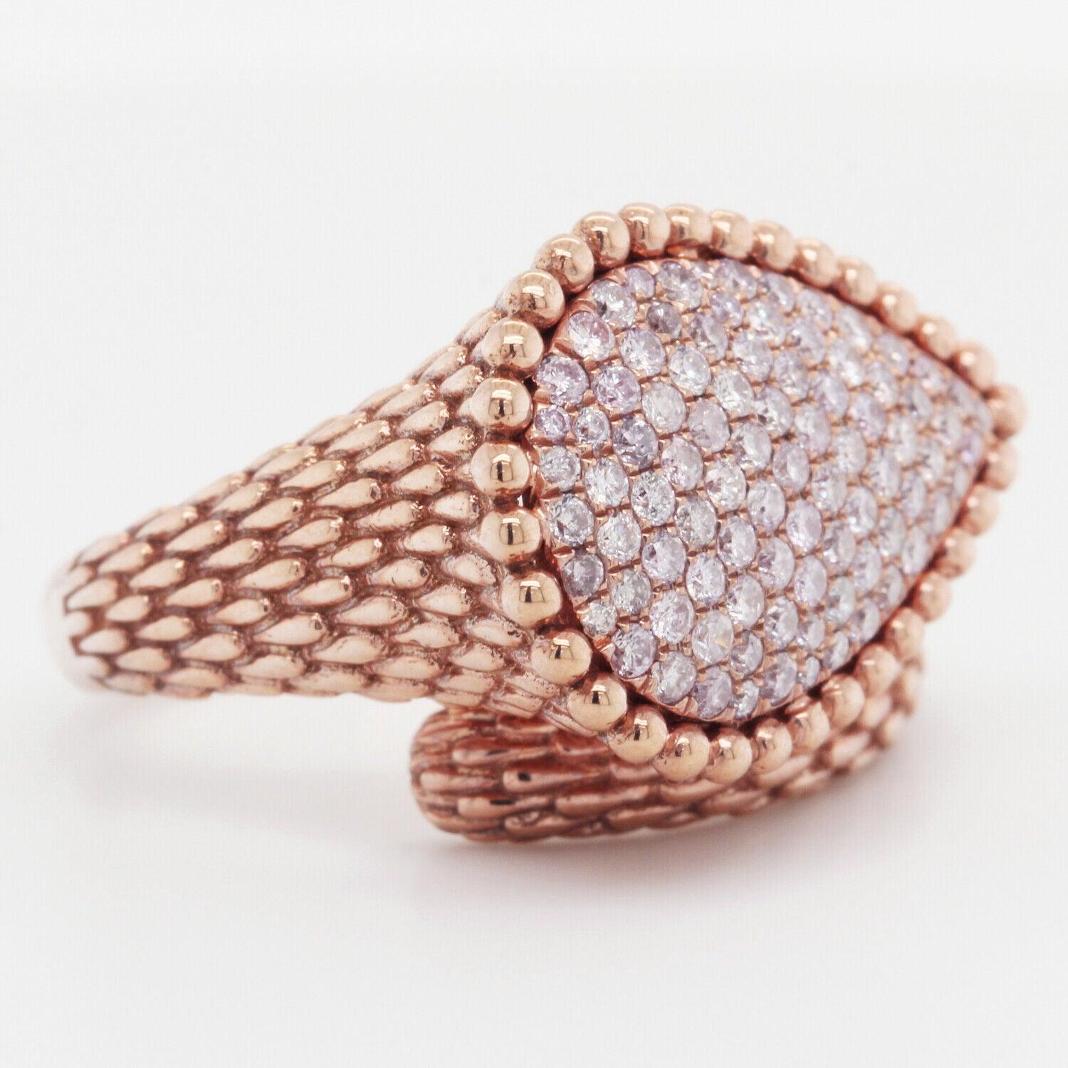Pear Design Diamond Pave Designer Ring 0.88 TCW 18K Rose Gold