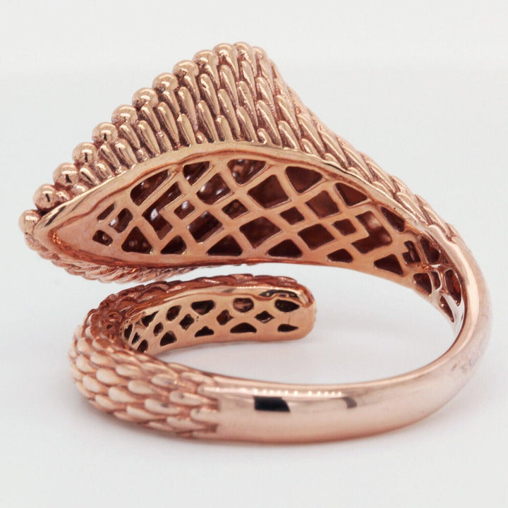 Pear Design Diamond Pave Designer Ring 0.88 TCW 18K Rose Gold