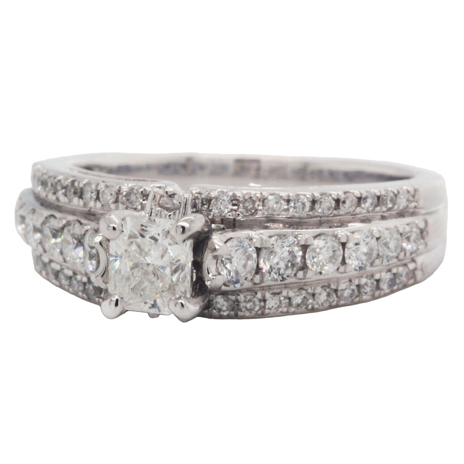 Radiant Cut Diamond Engagement Ring Clarity Enhanced 1.54 TCW 14K White Gold