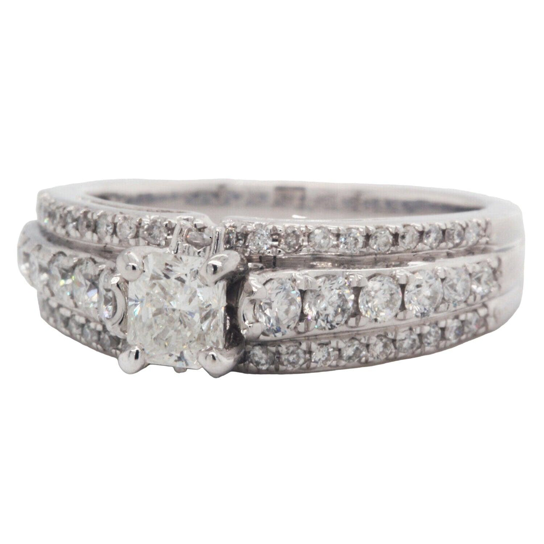 Radiant Cut Diamond Engagement Ring Clarity Enhanced 1.54 TCW 14K White Gold