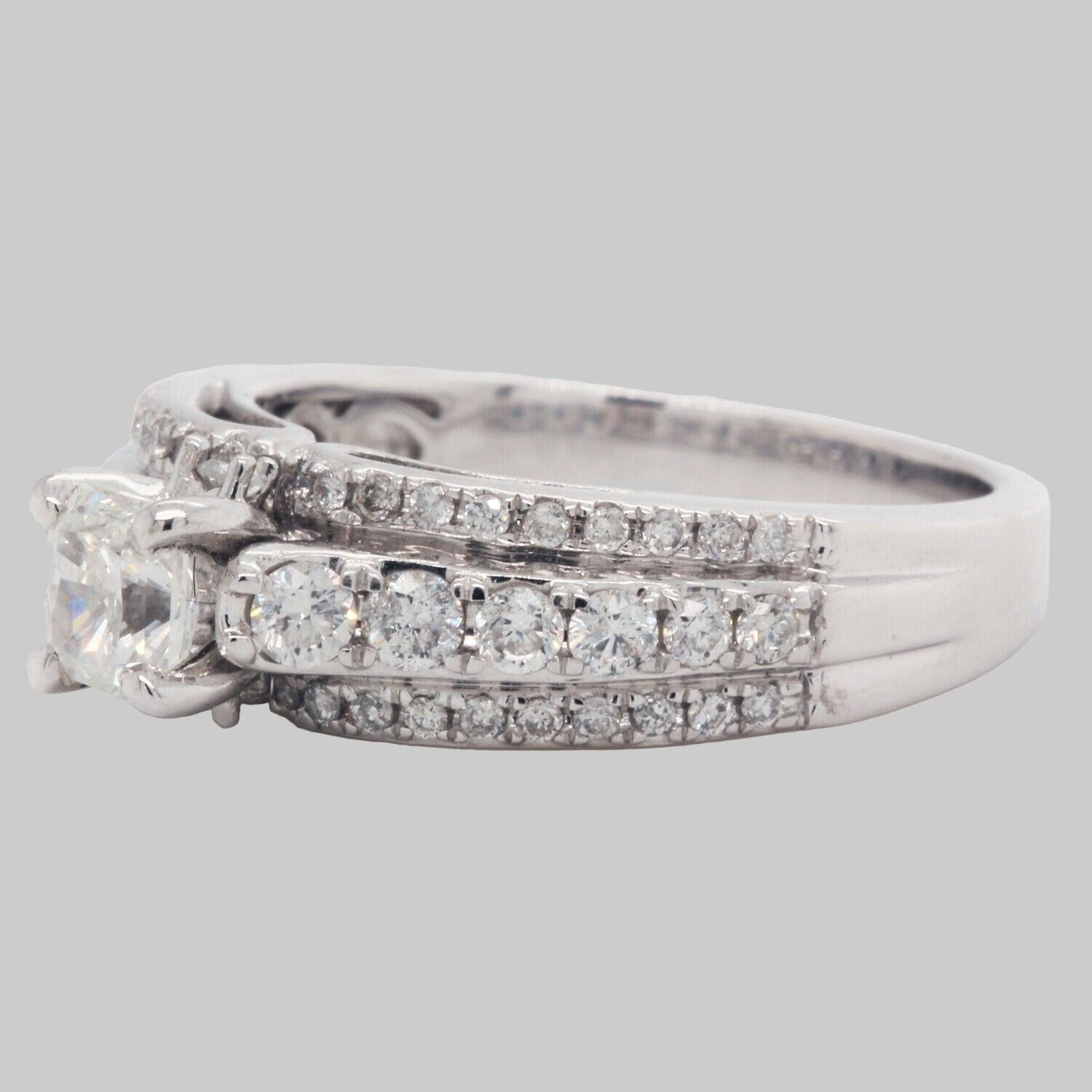 Radiant Cut Diamond Engagement Ring Clarity Enhanced 1.54 TCW 14K White Gold