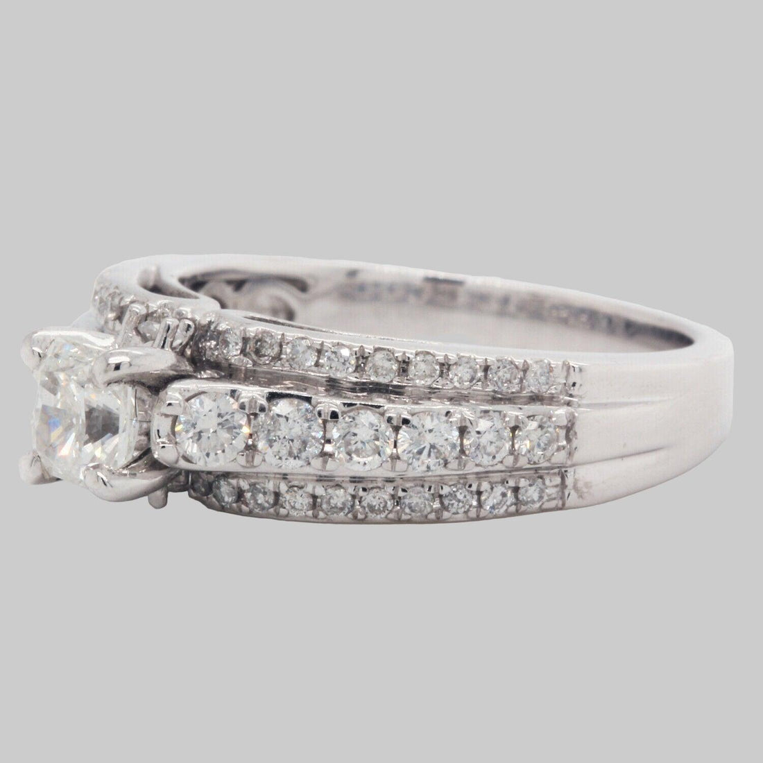 Radiant Cut Diamond Engagement Ring Clarity Enhanced 1.54 TCW 14K White Gold