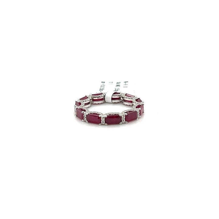 Ruby Hudson and Natural Diamond Eternity Band in W/G