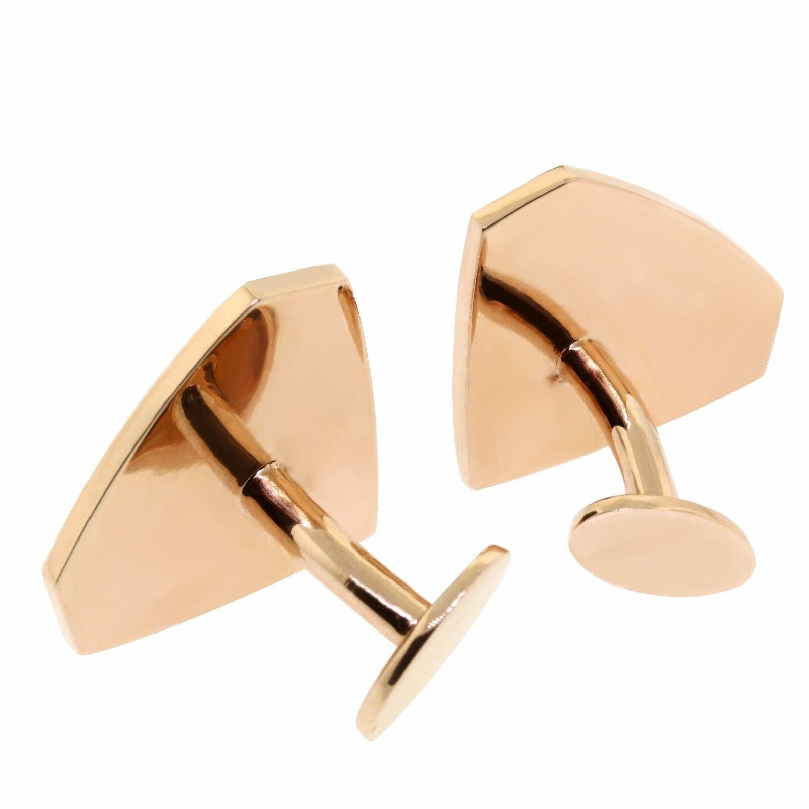 Superhero Logo Cufflinks with 1.25 tcw Round Cut Diamonds 18k Rose Gold