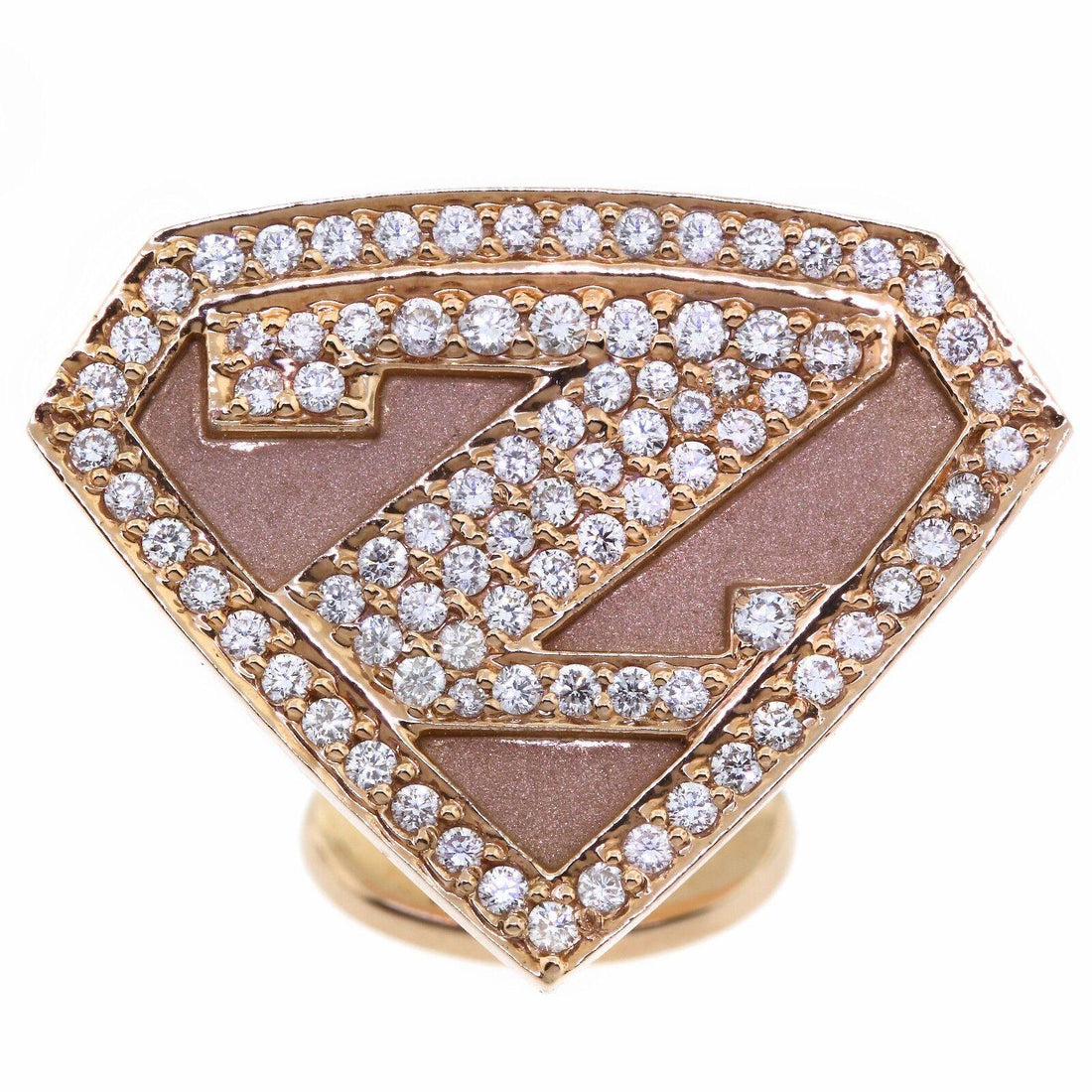 Superhero Logo Cufflinks with 1.25 tcw Round Cut Diamonds 18k Rose Gold