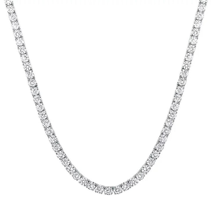 Natural 18" Diamond Tennis Necklace G-H SI2 14K White Gold 14.87ct t/w 4 Prong