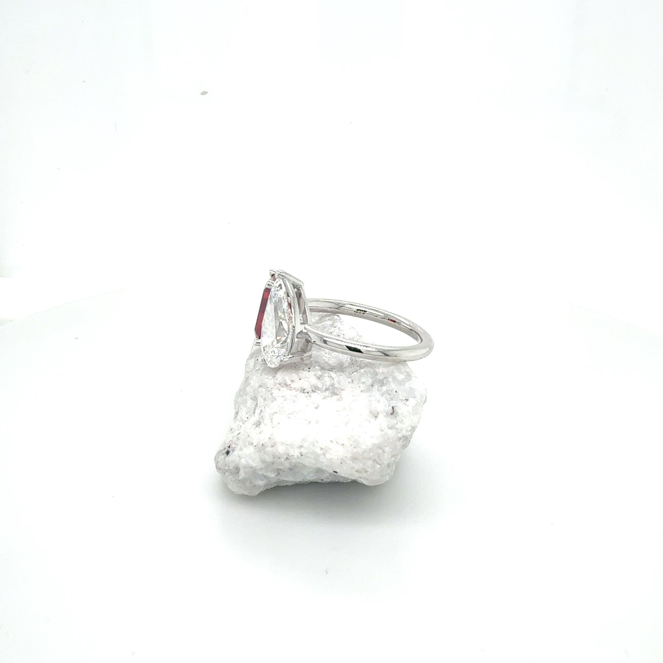 4ctw Lab-Grown 14k white gold ruby & diamond toi fashion ring