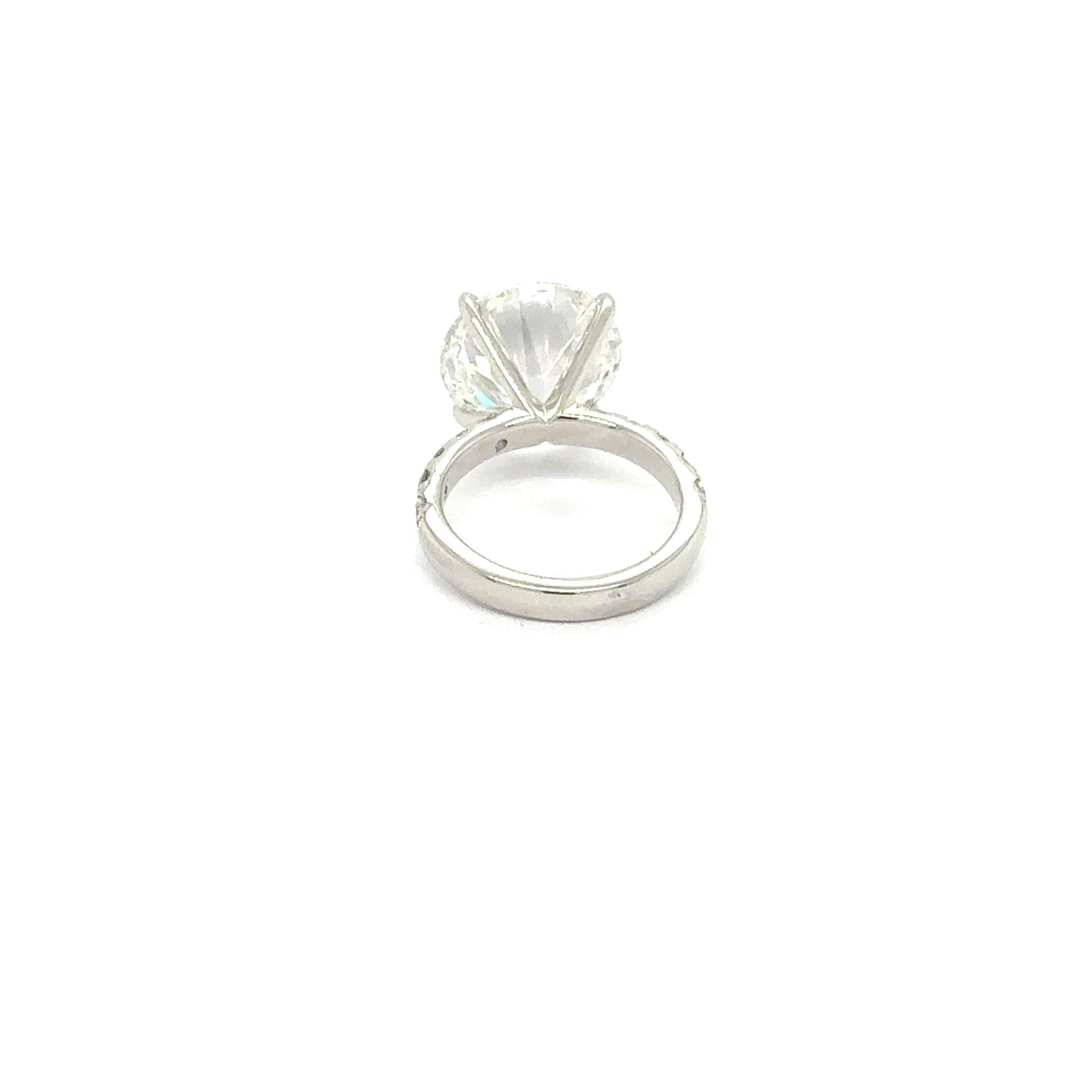 7.5ct Round Diamond Solitaire Ring 14K White Gold Pave Engagement Ring