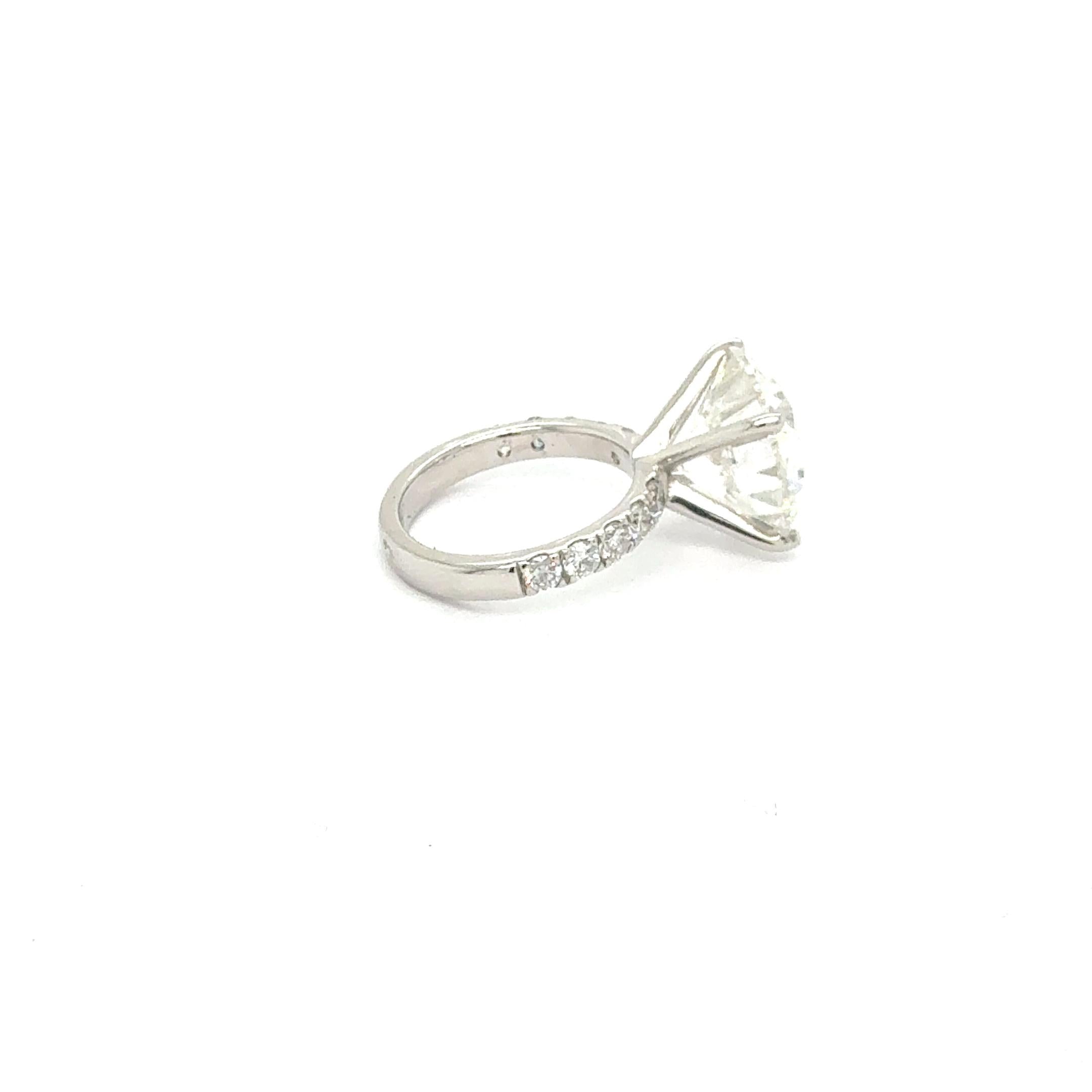 7.5ct Round Diamond Solitaire Ring 14K White Gold Pave Engagement Ring