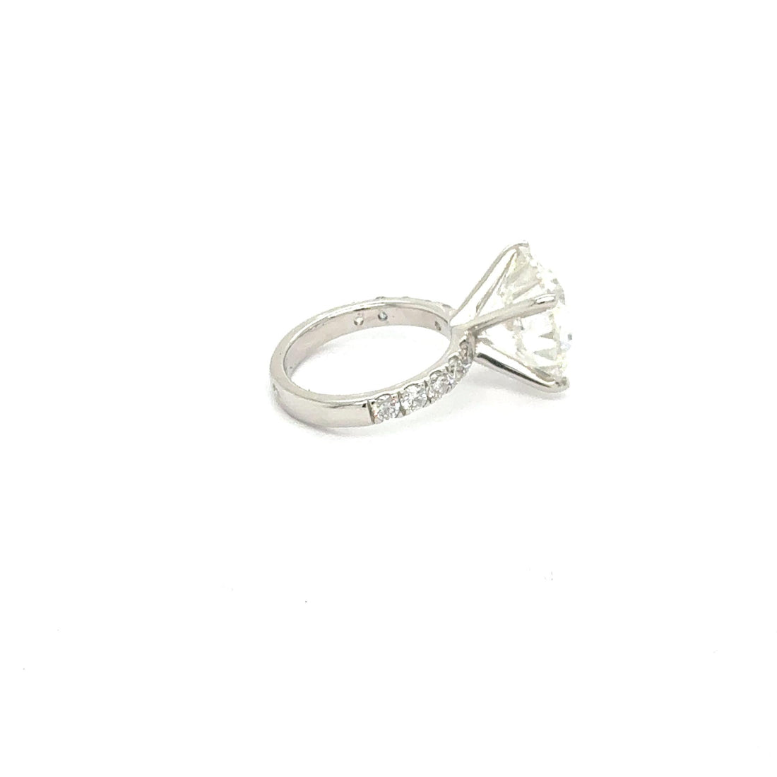 7.5ct Round Diamond Solitaire Ring 14K White Gold Pave Engagement Ring