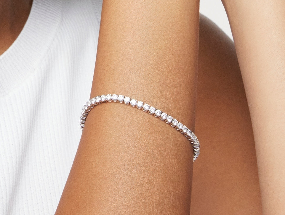 Lab-Grown Diamond Small Tennis Bracelet - G/H color, 7" length | White