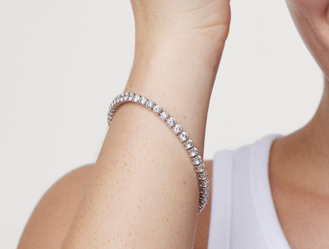Lab-Grown Diamond Large Tennis Bracelet - G/H color, 6.5" length | White