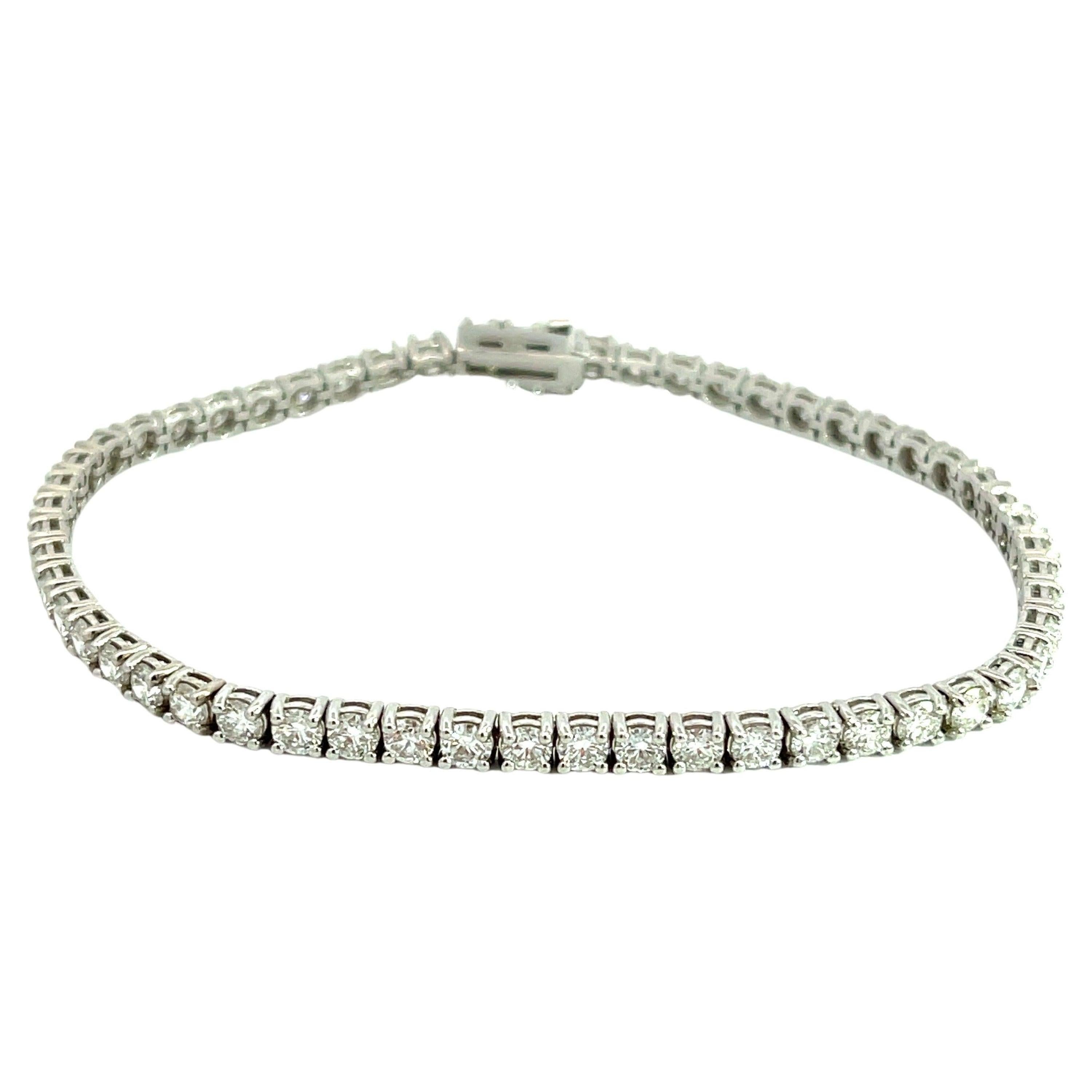 Diamond Tennis Bracelet G-H SI1-SI2 14K White Gold 14.00ct t/w 4 Prong
