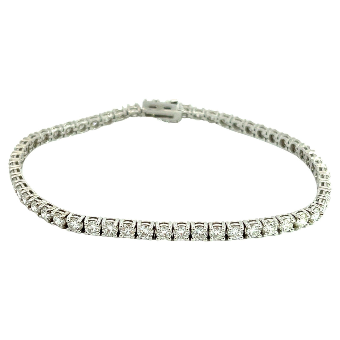 Lab Grown Diamond Tennis Bracelet D-E VS1-VS2 14K White Gold 3.63ct t/w 4-Prong