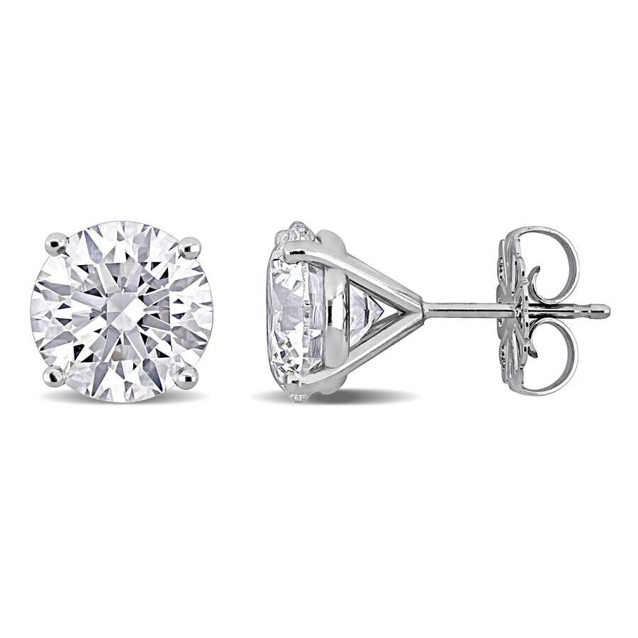 2.0 Carat Round Diamond Stud Earrings in 14k White Gold