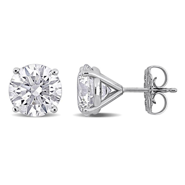 2.0 Carat Round Diamond Stud Earrings in 14k White Gold