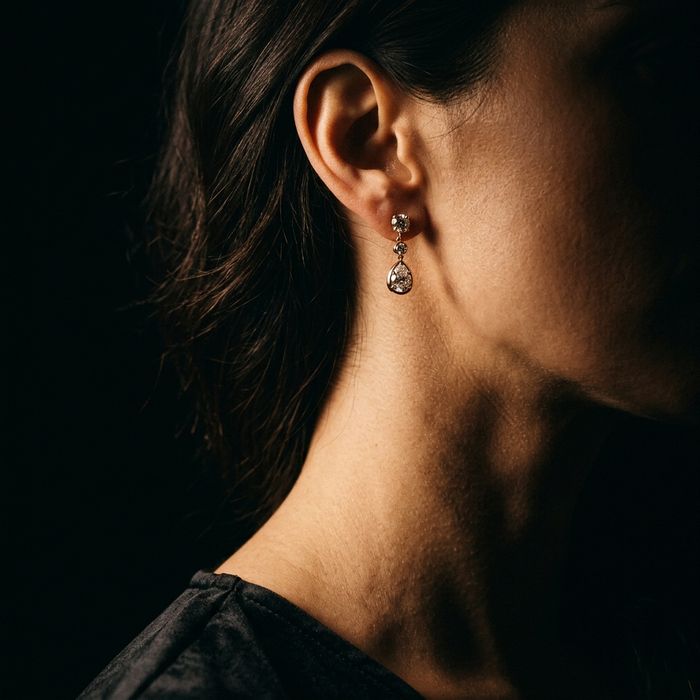 Diamond Drops, worn