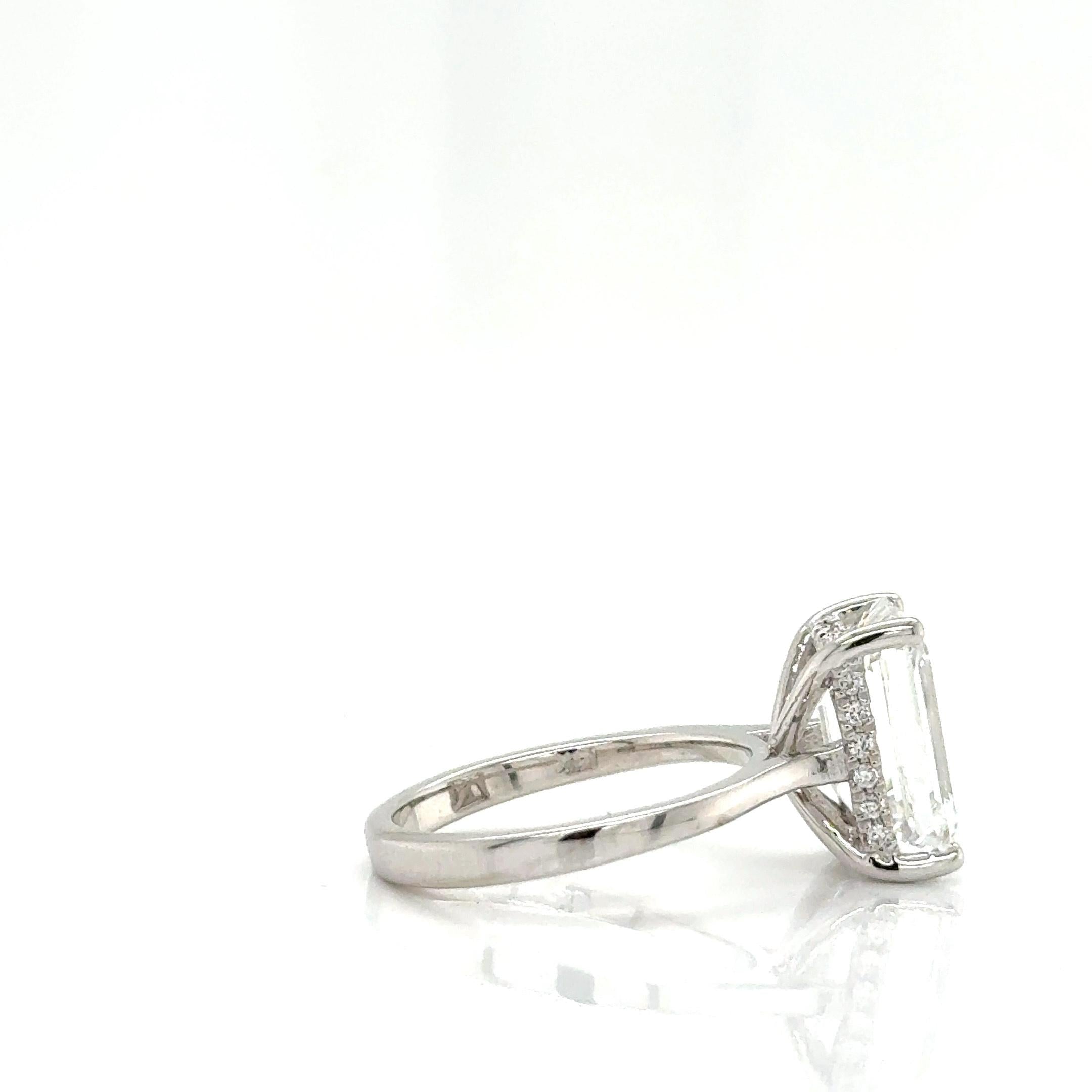 Lab-Grown 8.54-Carat Emerald-Cut Diamond Ring in 14k White Gold