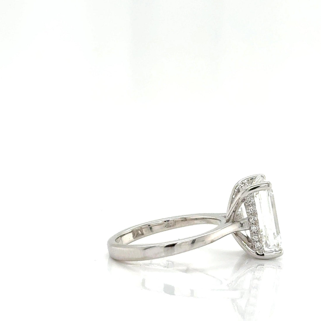 Lab-Grown 8.54-Carat Emerald-Cut Diamond Ring in 14k White Gold