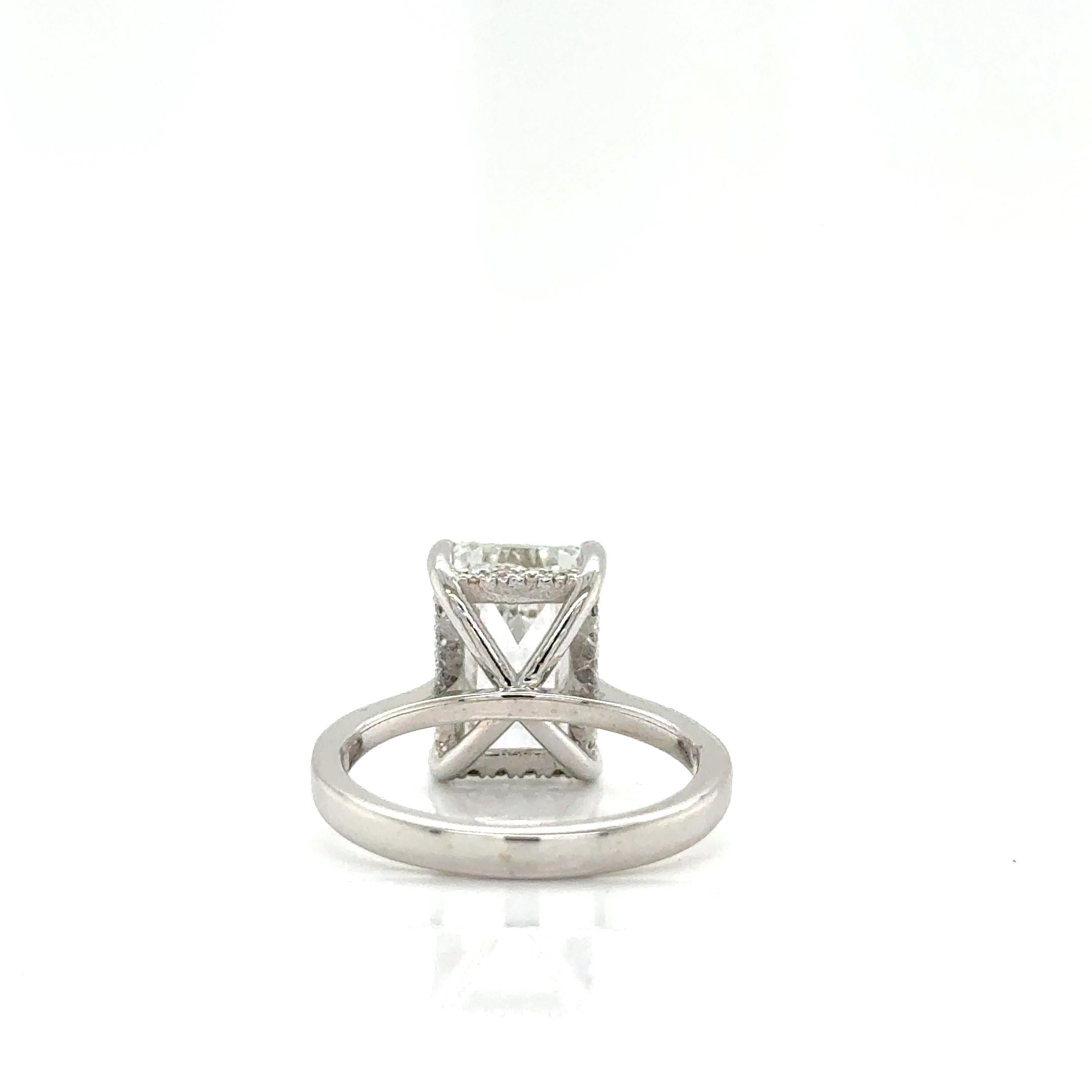 Lab-Grown 8.54-Carat Emerald-Cut Diamond Ring in 14k White Gold
