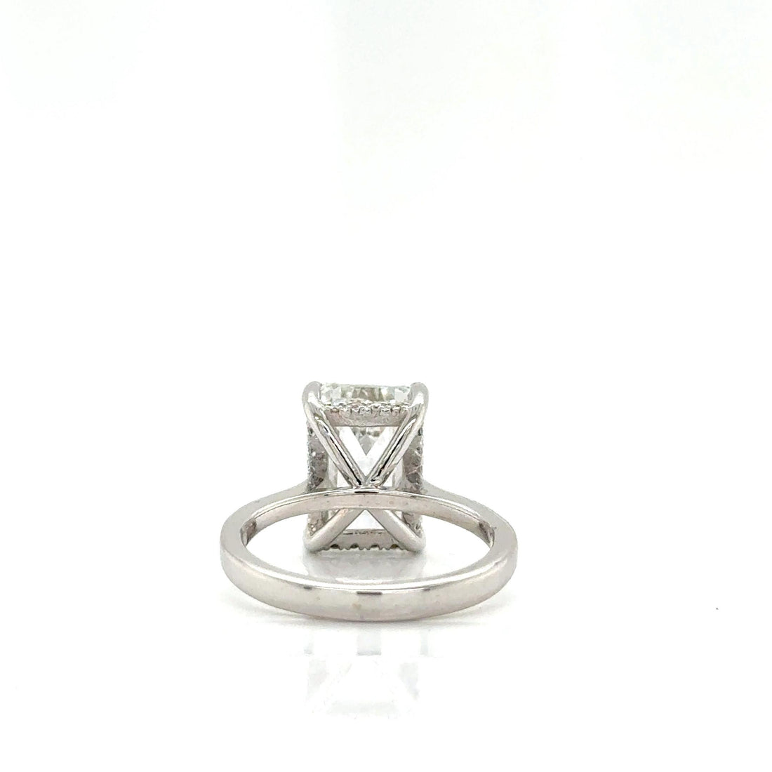 Lab-Grown 8.54-Carat Emerald-Cut Diamond Ring in 14k White Gold
