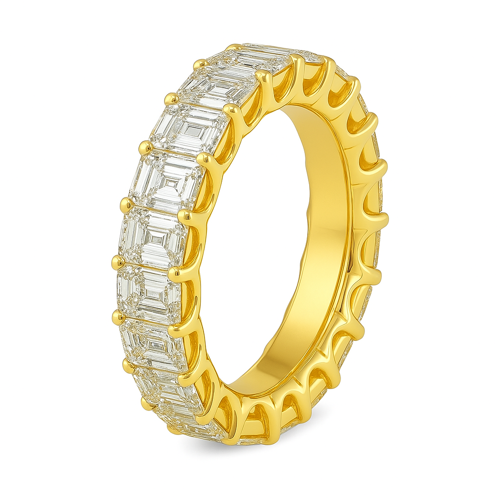 Lab Grown Diamond Eternity Ring D-E VS1-VS2 18K White Gold 6.73cttw Size 8