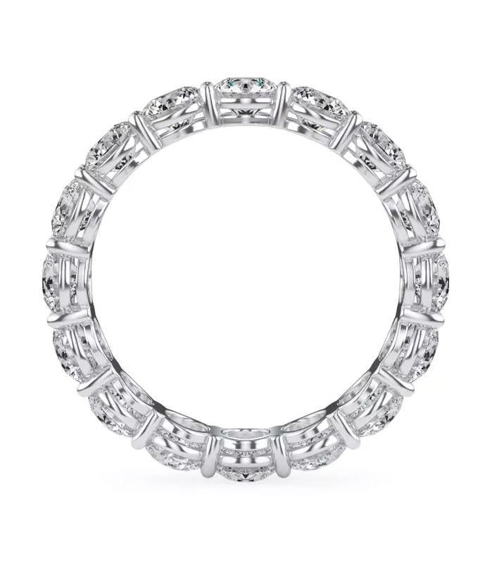 Platinum Round Diamond Eternity Band 1.32 Carat VS1 G Size 5