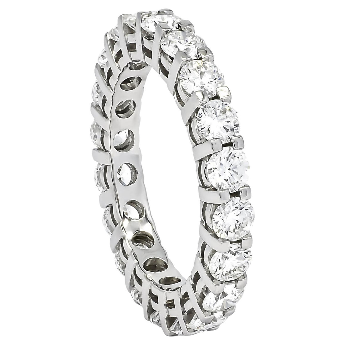 Platinum Round Diamond Eternity Band 1.32 Carat VS1 G Size 5