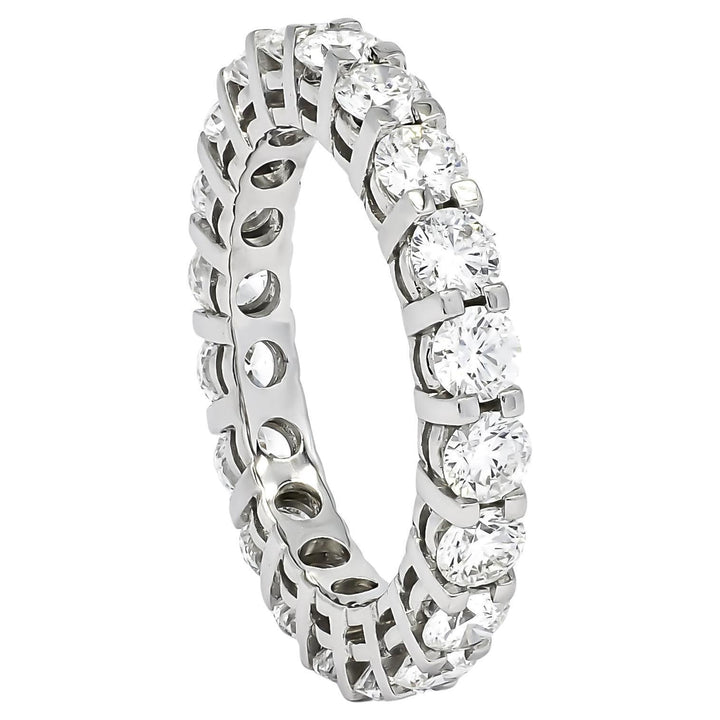 Platinum Round Diamond Eternity Band 1.32 Carat VS1 G Size 5