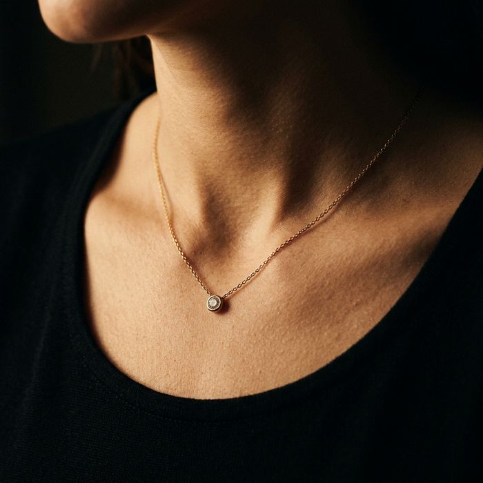 Solitaire Pendant, worn