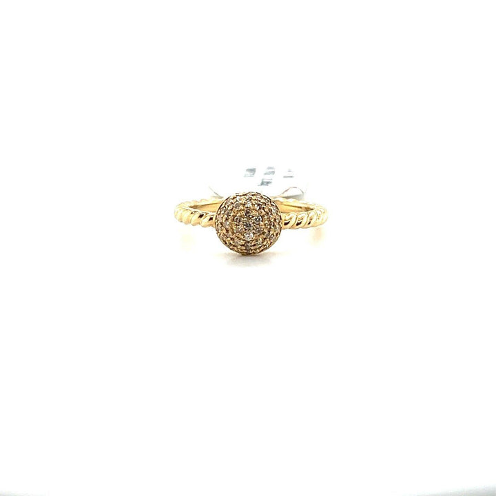 Elegant 0.22 Carat Diamond Ring 14K Yellow Gold Size 6
