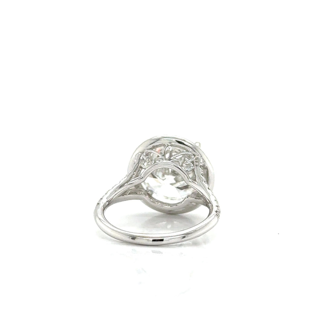 Lab-Grown7.03Carat Round Cut F VS2 Diamond Engagement Ring 14k white gold