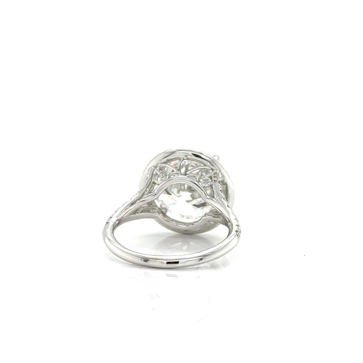 Lab-Grown7.03Carat Round Cut F VS2 Diamond Engagement Ring 14k white gold